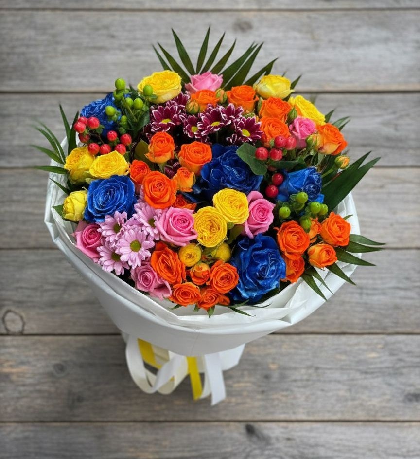 Букет цветов из: Розы и Хризантемы в Мариинском Посаде