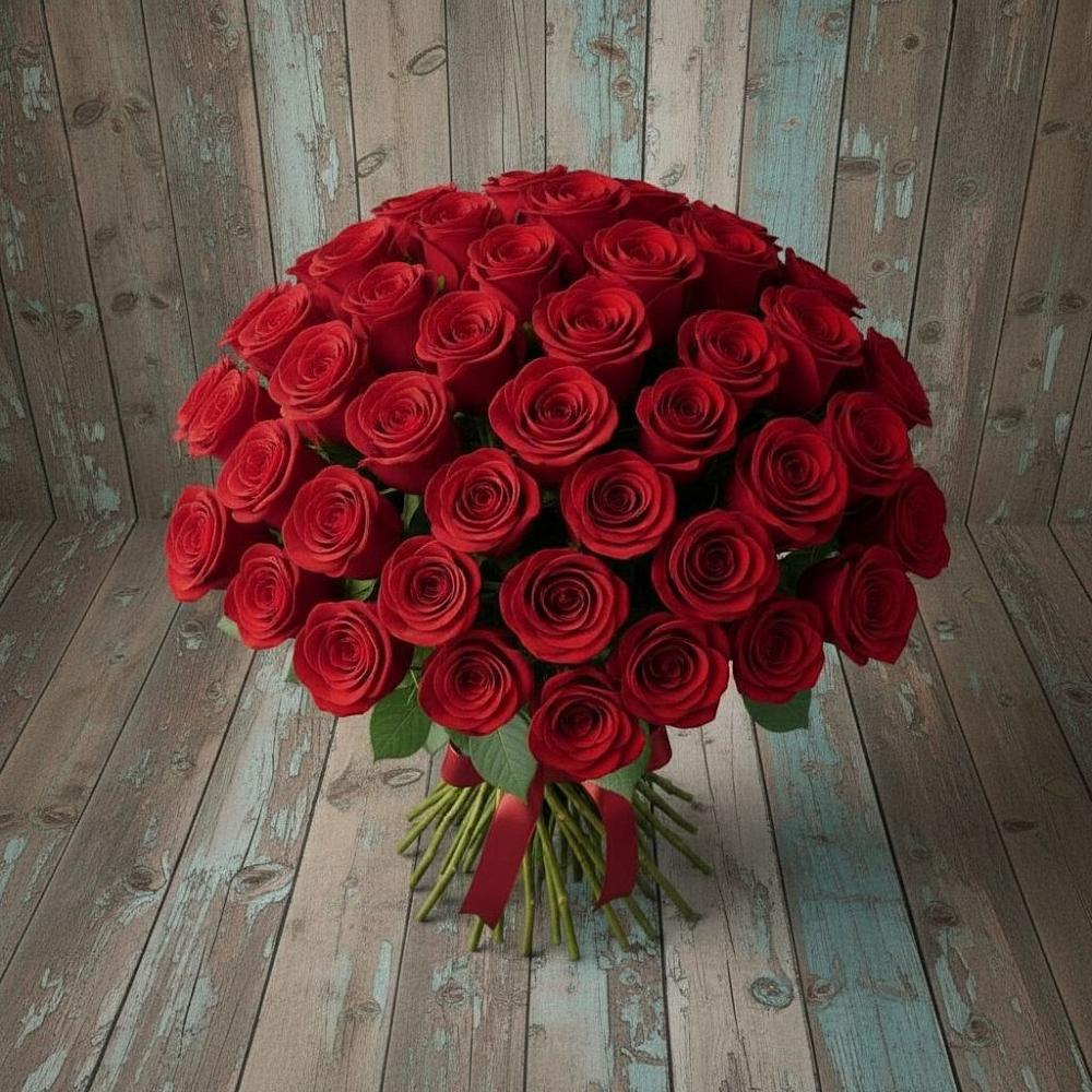 Букет 55 Красных роз Фридом в Мариинском Посаде