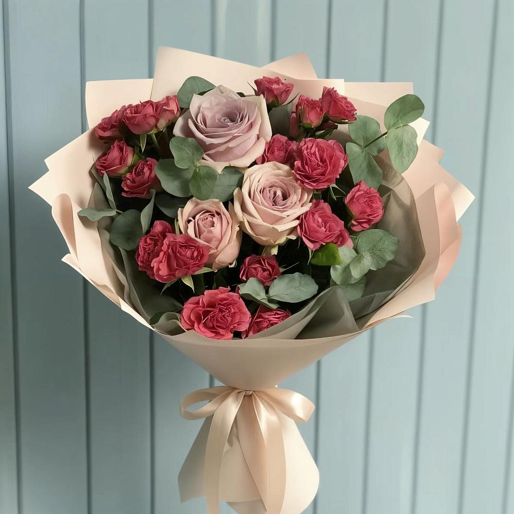 Букет цветов из: Гвоздики и Розы в Мариинском Посаде