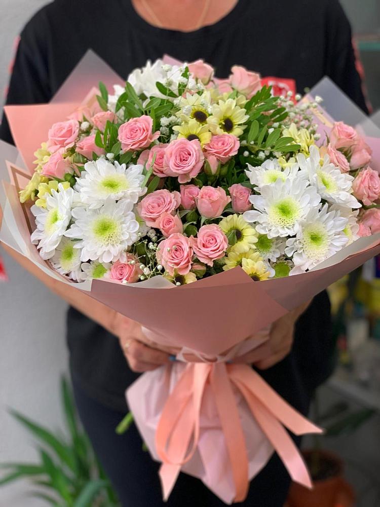 Букет цветов из: Розы и Хризантемы в Мариинском Посаде