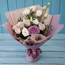 Букет цветов из:  Розы и Лизиантусы в Мариинском Посаде