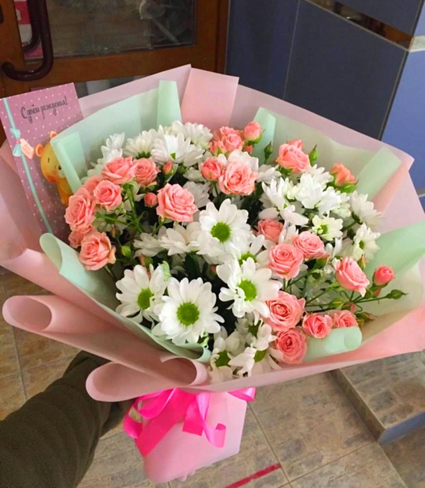 Букет цветов из: Розы и Хризантемы в Мариинском Посаде