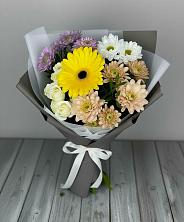 Букет цветов из:  Розы, Герберы и Хризантемы в Мариинском Посаде