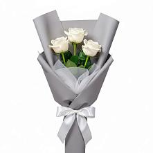 Букет 3 белые розы в Мариинском Посаде