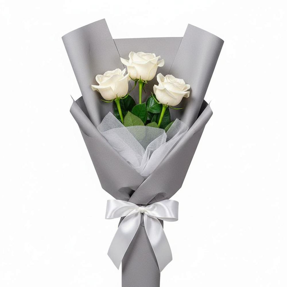 Букет 3 белые розы в Мариинском Посаде