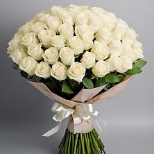 Букет 101 беля роза Белоснежка в Мариинском Посаде
