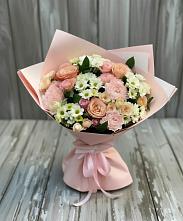 Букет цветов из:  Гвоздики, Розы и Хризантемы в Мариинском Посаде