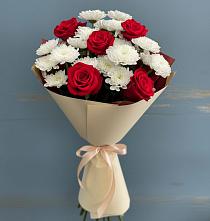 Букет цветов из:  Розы и Хризантемы в Мариинском Посаде