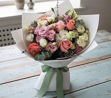 Букет цветов из:  Розы, Лизиантусы и Гвоздики #REPLACE_PRED# Мариинском Посаде