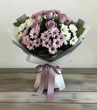 Букет цветов из:  Хризантемы и Розы в Мариинском Посаде