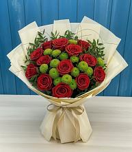 Букет цветов из:  Розы и Хризантемы в Мариинском Посаде