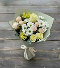 Букет цветов из:  Альстромерии, Розы и Хризантемы #REPLACE_PRED# Мариинском Посаде
