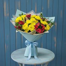 Букет цветов из:  Альстромерии и Хризантемы в Мариинском Посаде