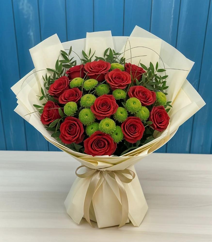 Букет цветов из: Розы и Хризантемы в Мариинском Посаде