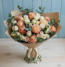 Букет цветов из:  Альстромерии и Розы #REPLACE_PRED# Мариинском Посаде