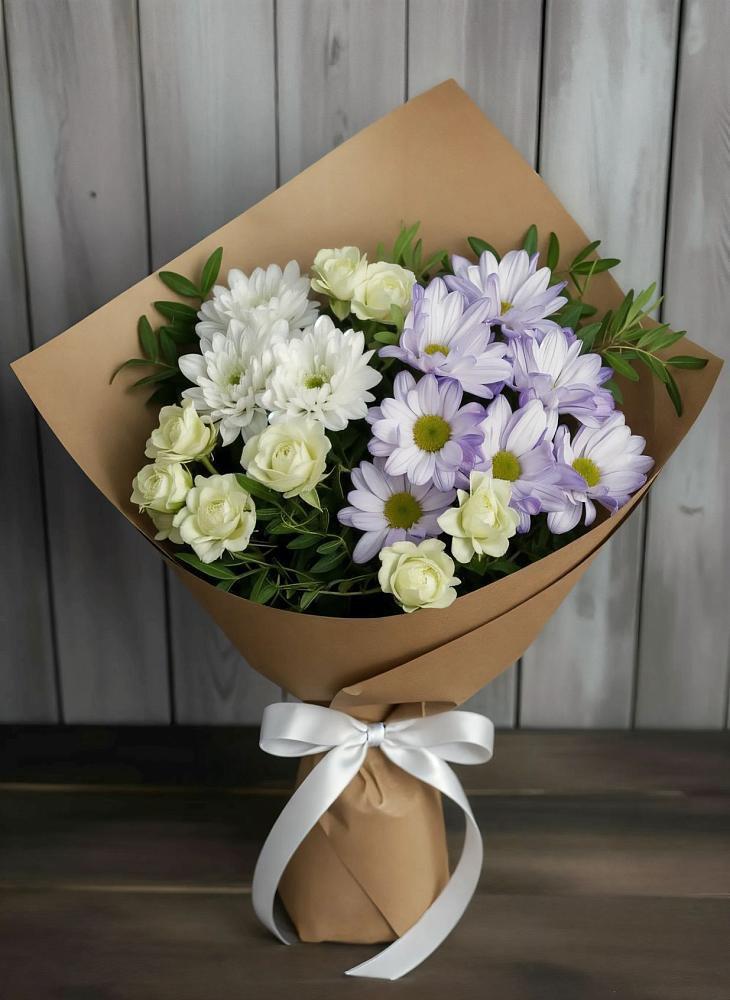 Букет цветов из: Хризантемы и Розы в Мариинском Посаде